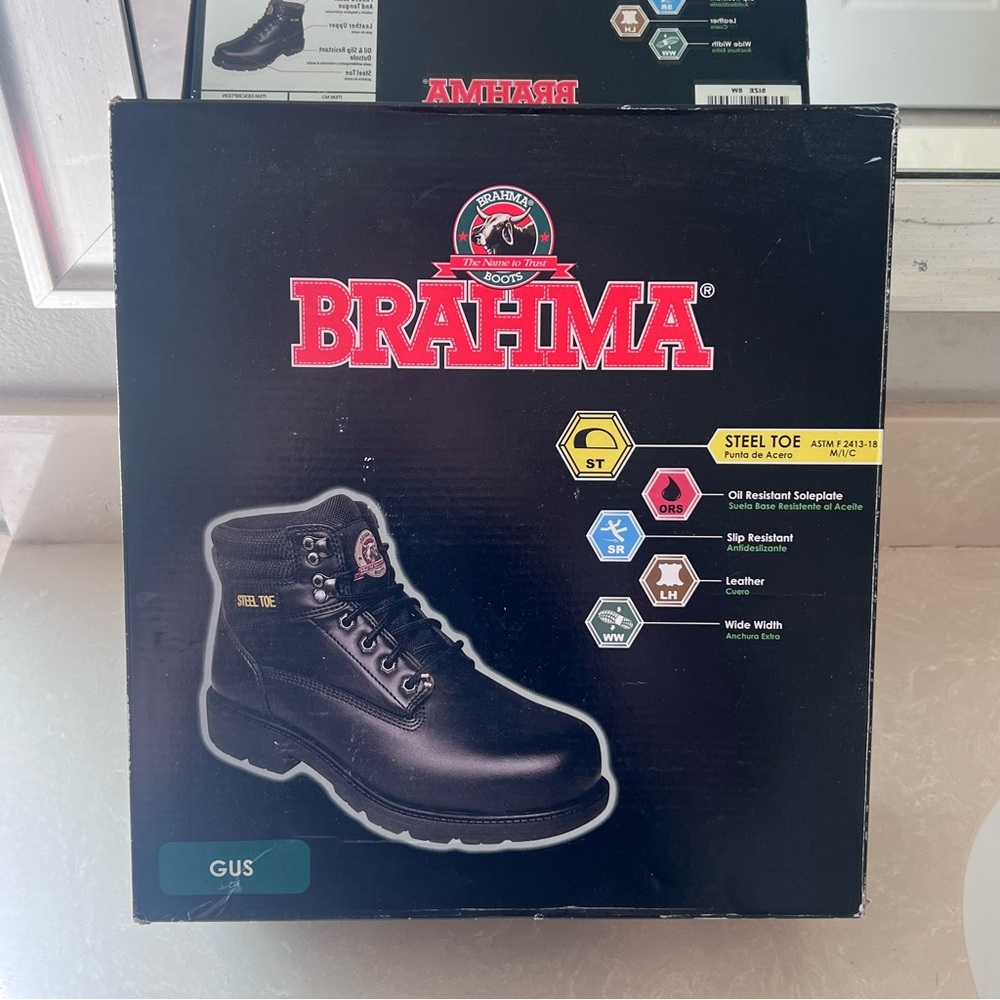 Brahma Mens Gus Wide Width 6" Steel Toe Work Boots